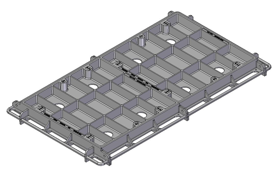 914mm W x 1898mm L Clear Opening, Ductile Iron, Concrete Infill Cover and Frame Assembly, 2 Part Cover, Class D