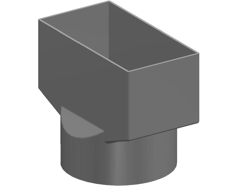 DN75 x DN100 x DN50 Stormwater PVC-U Rectangle Adaptor SWJ