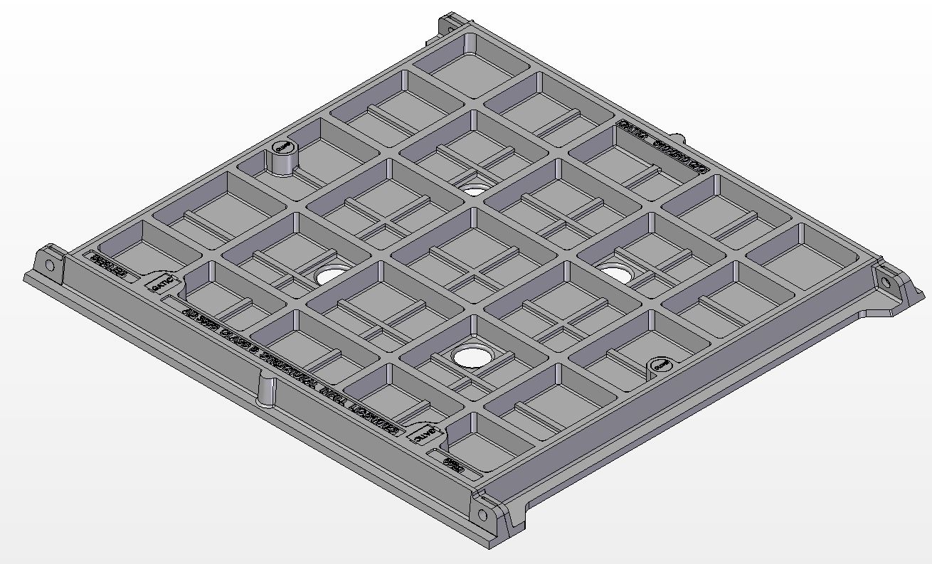 762mm W x 762mm L Clear Opening, Ductile Iron, Concrete Infill Cover and Frame Assembly, Class B