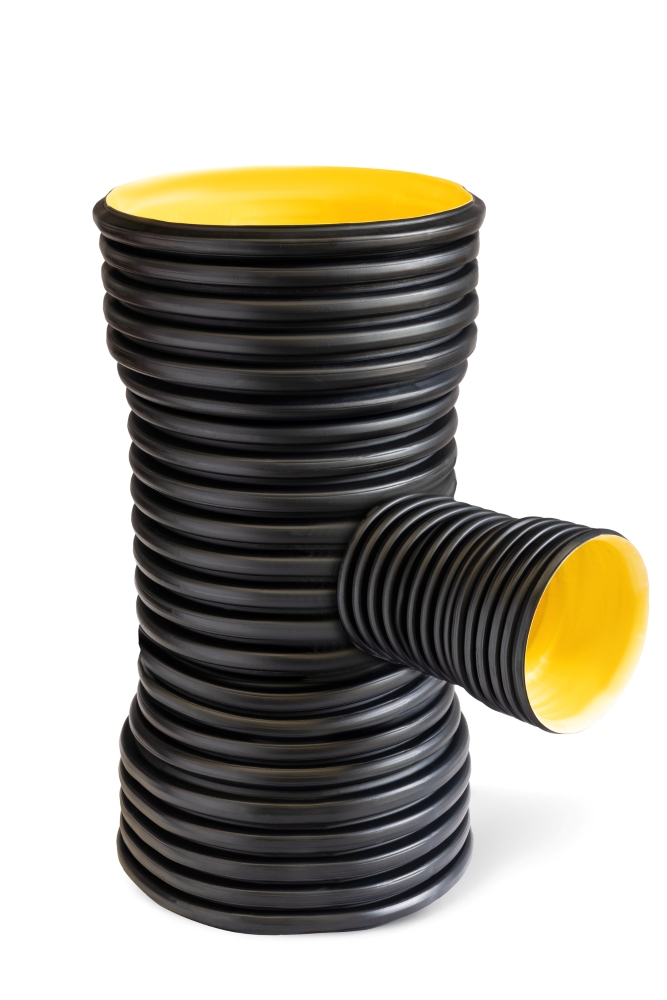 DN450 X dn225 BlackMax® Reducing Tee FFF RRJ (PP Fab)