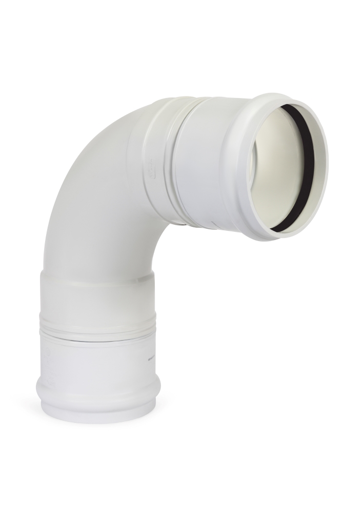 DN100 x 88D DWV PVC-U Bend FF RRJ x RRJ (Fab)