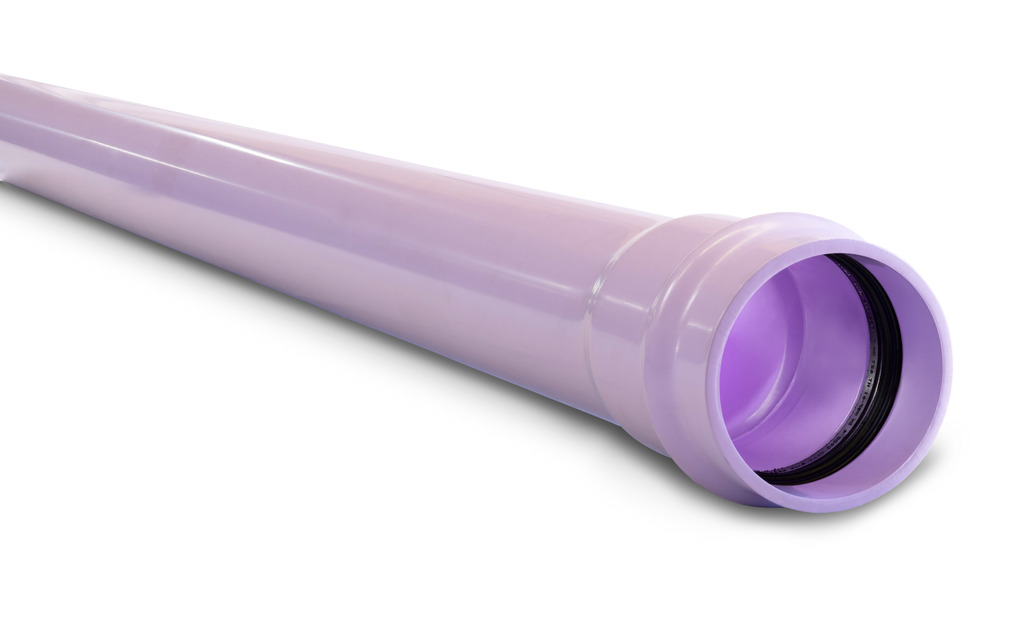 DN250 x 6m PN16 Purple Rhino Series 2 PVC-M Pipe Rieber RRJ