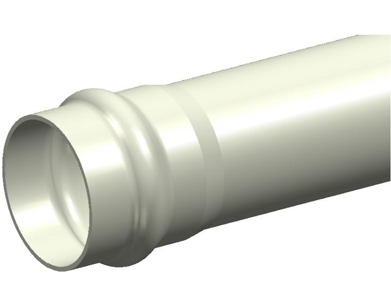 DN150 x 6m PN12.5 Cream Rhino Series 2 PVC-M Pipe Rieber RRJ