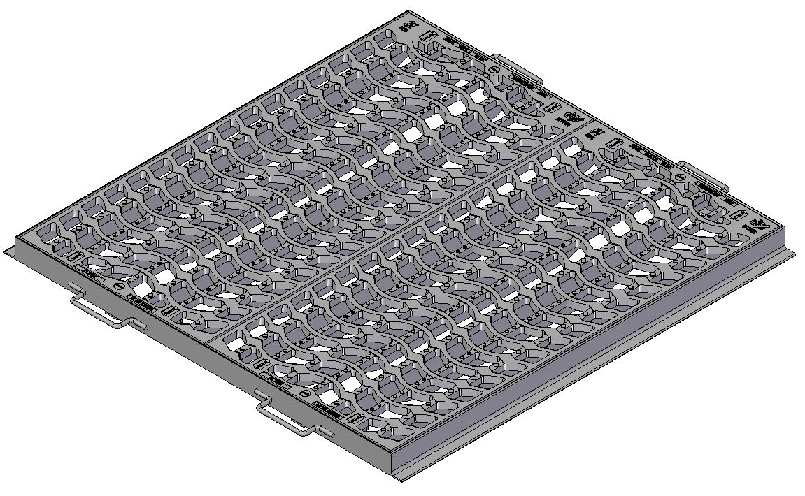 1200mm W x 1200mm L Clear Opening, Galvanised Ductile Iron, Grate and Frame, Class D