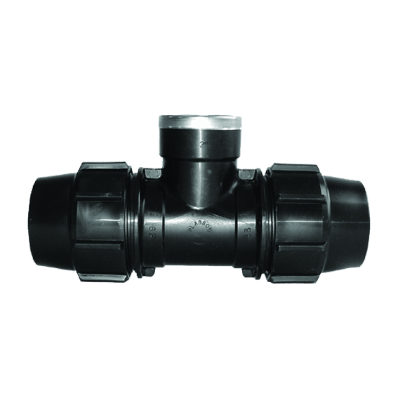 110X4.00IN  Plasson Metric Compression Tee PE-PE-FI