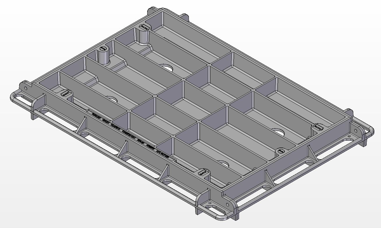 1218mm W x 610mm L Clear Opening, Ductile Iron, Concrete Infill Cover and Frame Assembly, Class D