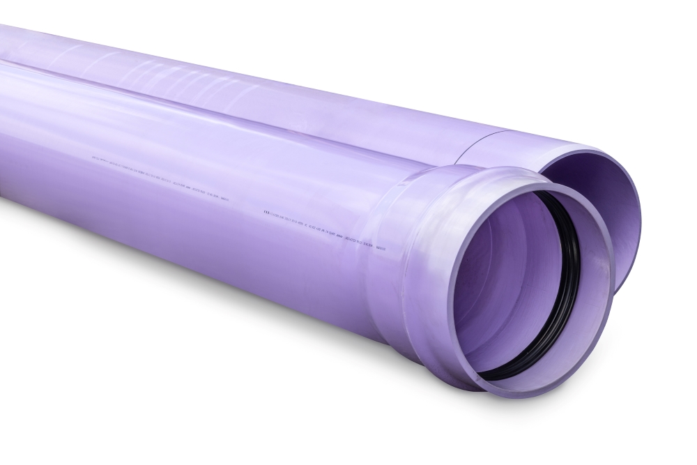 DN375 x 6m PN12 Purple Rhino Series 2 PVC-M Pipe Rieber RRJ