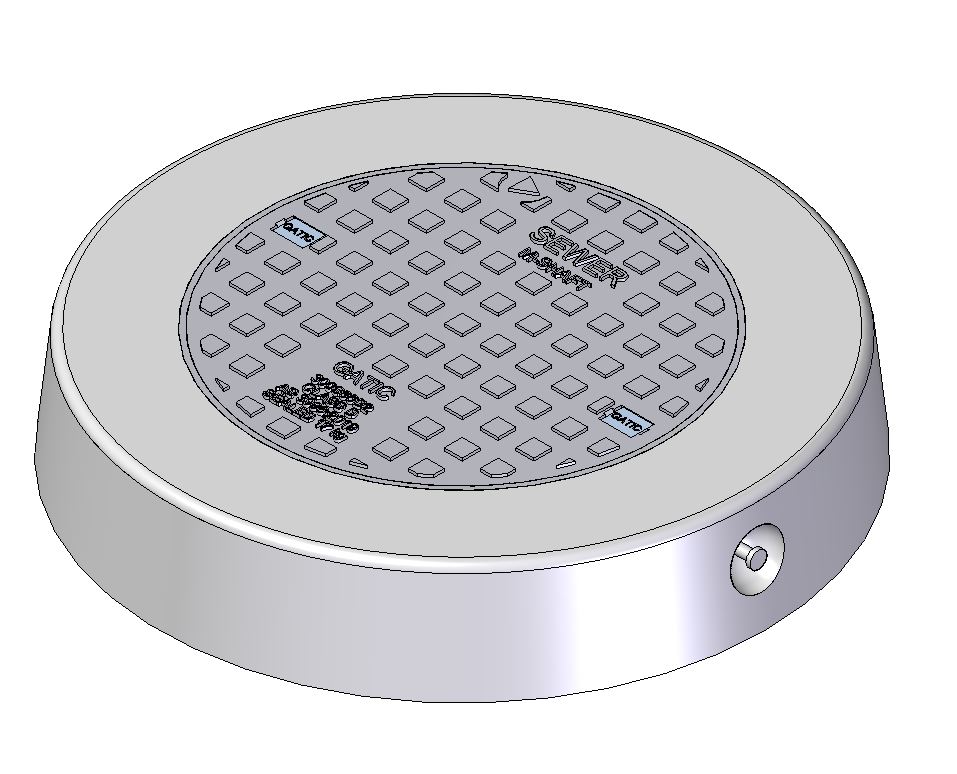 360mm Clear Opening, Ductile Iron, Solid Top Cover and Frame Assembly, Concrete Encased, Class D, Sewer