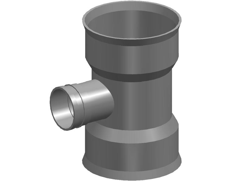 BlackMax® PVC Reducing Tee DN300 x DN150 FFF Max RRJ x DWV SWJ Black/White