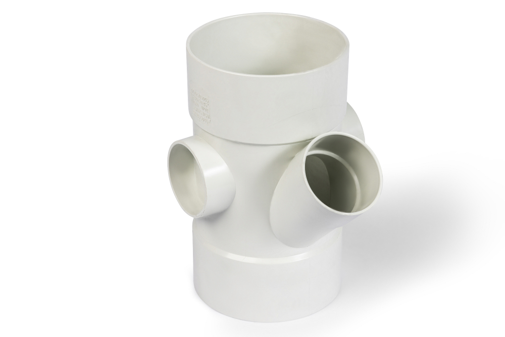 DN100 x DN50 x 45D DWV PVC-U Reducing Junction FF SWJ