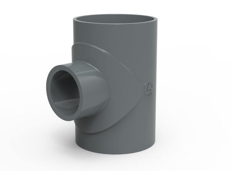 DN250 x DN200 x 90D Raccord PVC-U Reducing Tee FFF SWJ