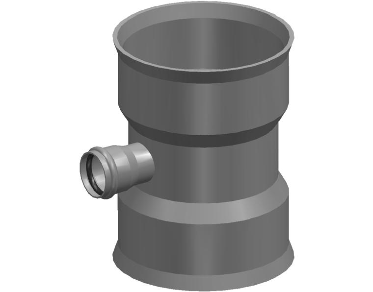 BlackMax® PVC Reducing Tee DN375 x DN100 FFF Max RRJ x DWV RRJ Black/White
