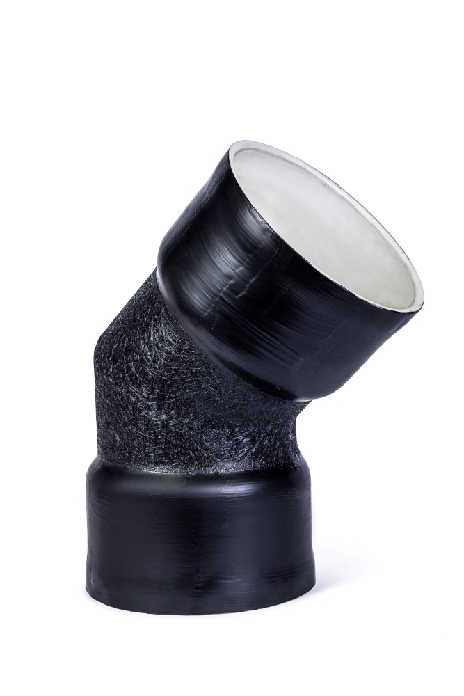 DN225 x 45° BlackMax® Drainage Pipe Bend FF RRJ (PVC Fab)