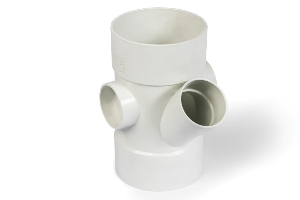 DN80 x DN50 x 45D DWV PVC-U Reducing Junction FF SWJ