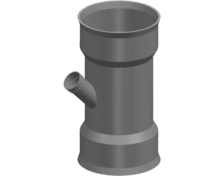 DN375 x dn100 x 45° BlackMax® Reducing Junction FFF x DWV SWJ Branch (PVC Fab)