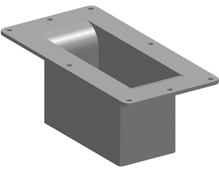 DN100 x DN50 Rainwater PVC-U  Gutter Pop Rectangle FF SWJ