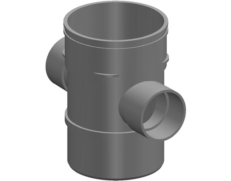 DN100 x DN50 x DN50 x 88D DWV PVC-U Riser Junction MF SWJ
