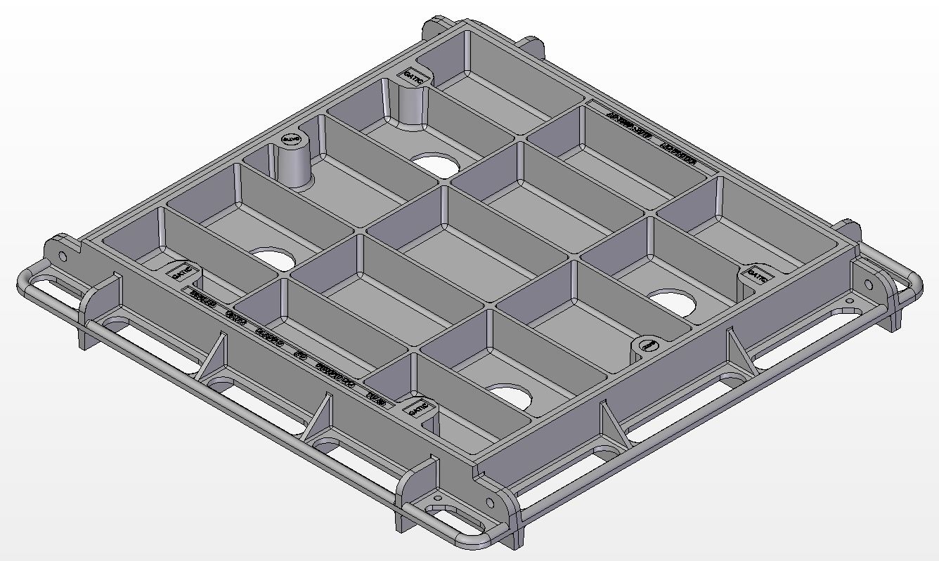 305mm W x 305mm L Clear Opening, Ductile Iron, Concrete Infill Cover and Frame Assembly, Class D