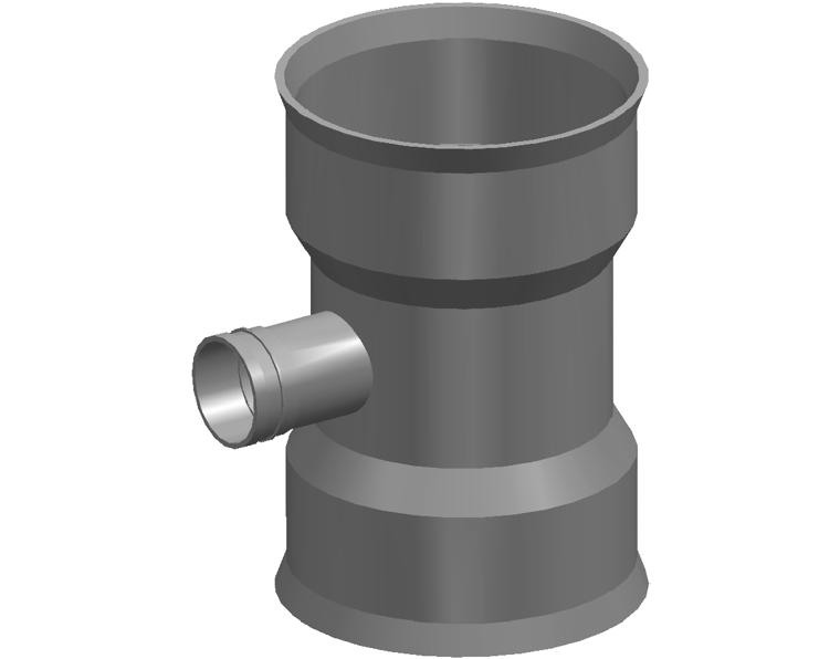 BlackMax® PVC Reducing Tee DN300 x DN100 FFF Max RRJ x DWV SWJ Black/White
