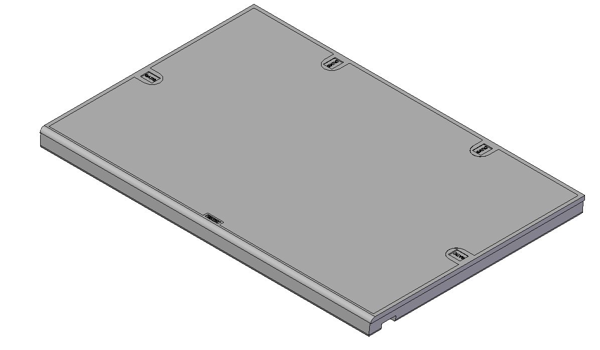 914mm W x 610mm L Clear Opening, Ductile Iron, Concrete Prefilled Rectangle Side Entry Cover/Lid, Class B