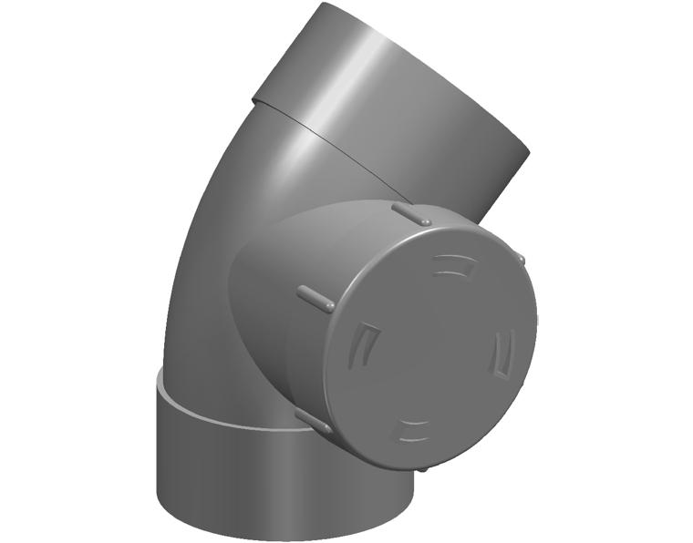 DN100 x 45D DWV PVC-U Side Access Bend FF SWJ