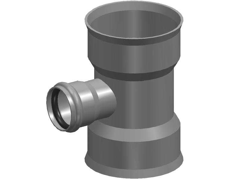 DN300 x dn150 BlackMax® Reducing Tee FFF DWV RRJ Branch (PVC Fab)