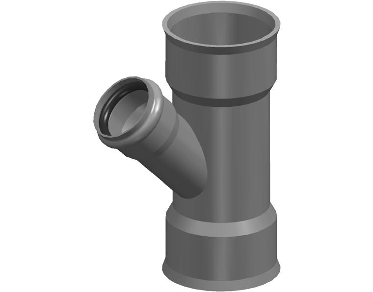 DN225 x dn150 x 45° BlackMax® Reducing Junction FFF DWV RRJ Branch (PVC Fab)