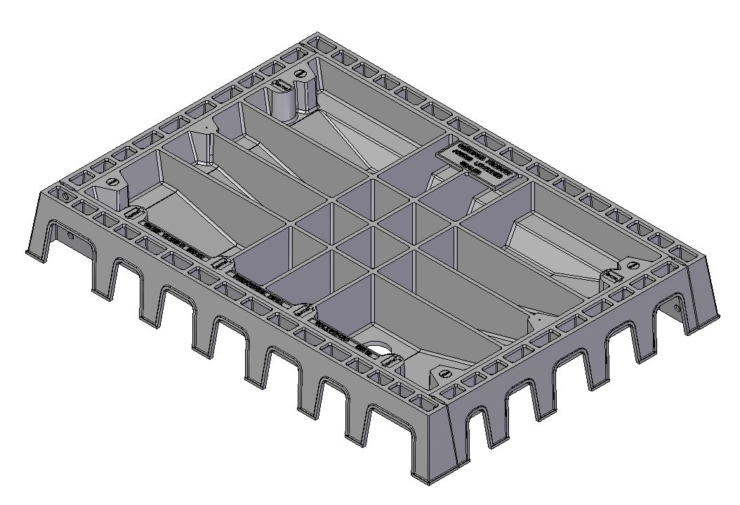 914mm W x 610mm L Clear Opening, Ductile Iron, Concrete Infill Cover and Frame Assembly, Class G