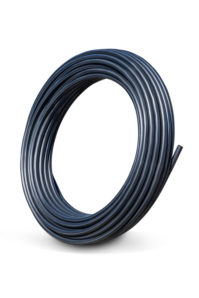 PE100 Polyethylene Pipe Metric DN25 SDR13.6 x 100 m Black With Blue-Stripe