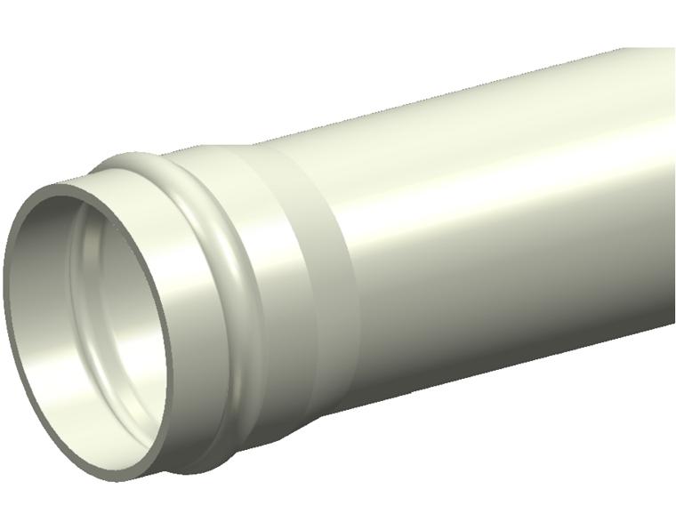 DN375 x 6m PN16 Cream Rhino Series 2 PVC-M Pipe Rieber RRJ