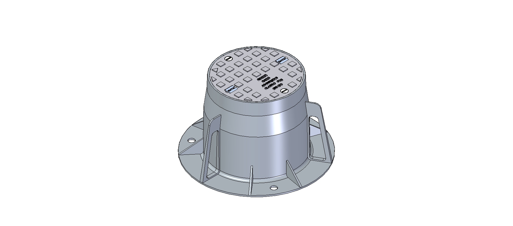 250mm Clear Opening, Ductile Iron, Solid Top Cover and Frame Assembly, Class D, Sewer