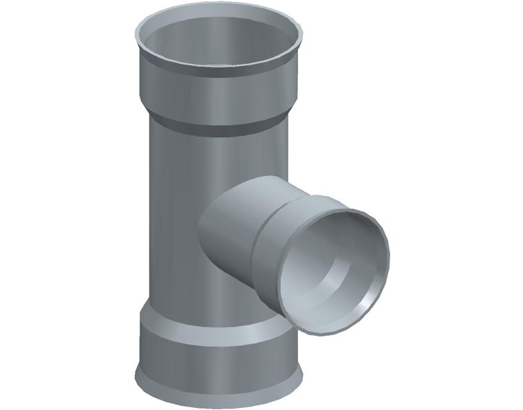 DN375 x dn300 BlackMax® Reducing Tee FFF RRJ (PVC Fab)