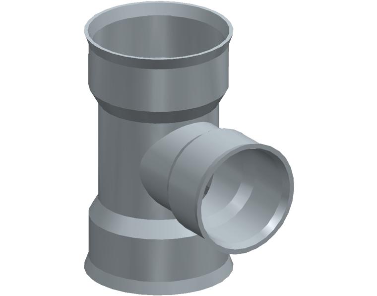 DN300 X dn225 BlackMax® Reducing Tee FFF RRJ (PVC Fab)