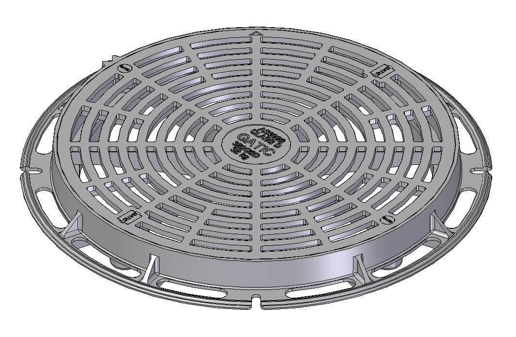 610mm Clear Opening, Ductile Iron, Circular Grate and Frame Assembly, Class D