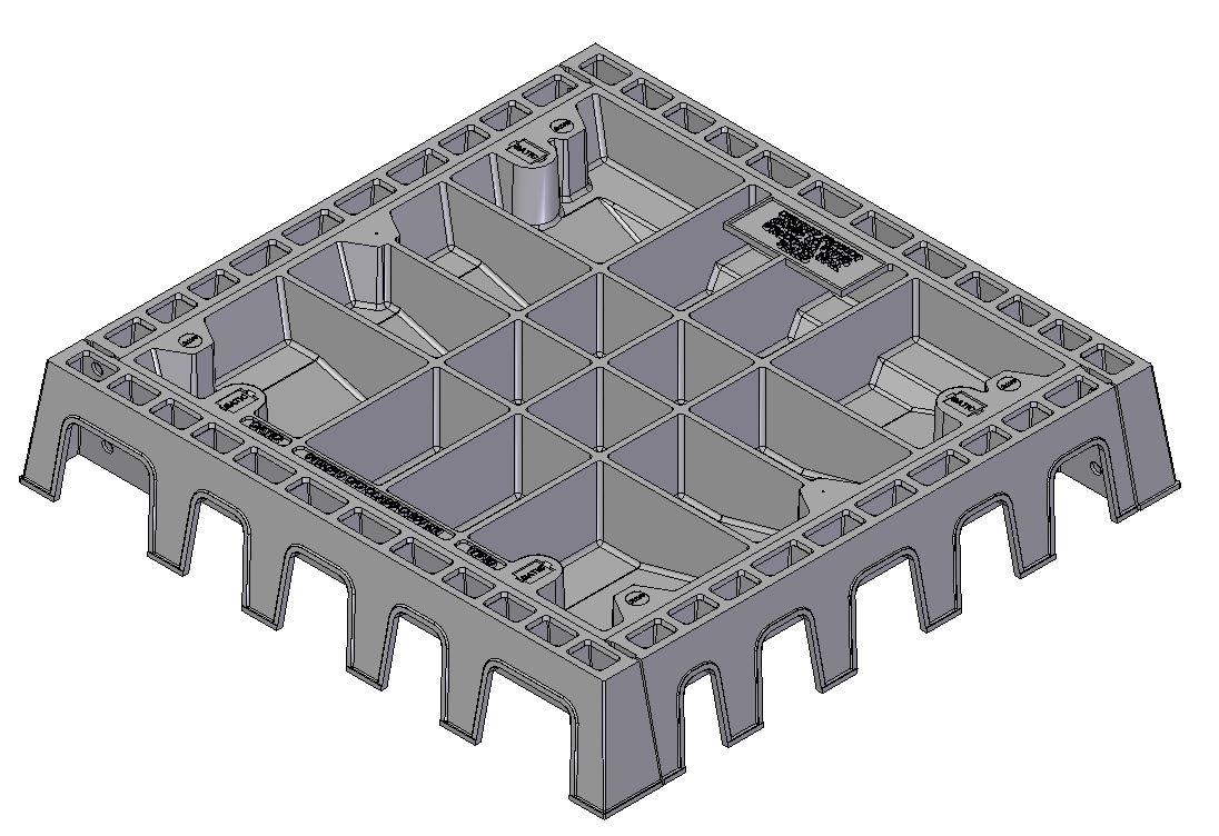 914mm W x 914mm L Clear Opening, Ductile Iron, Concrete Infill Cover and Frame Assembly, Class G