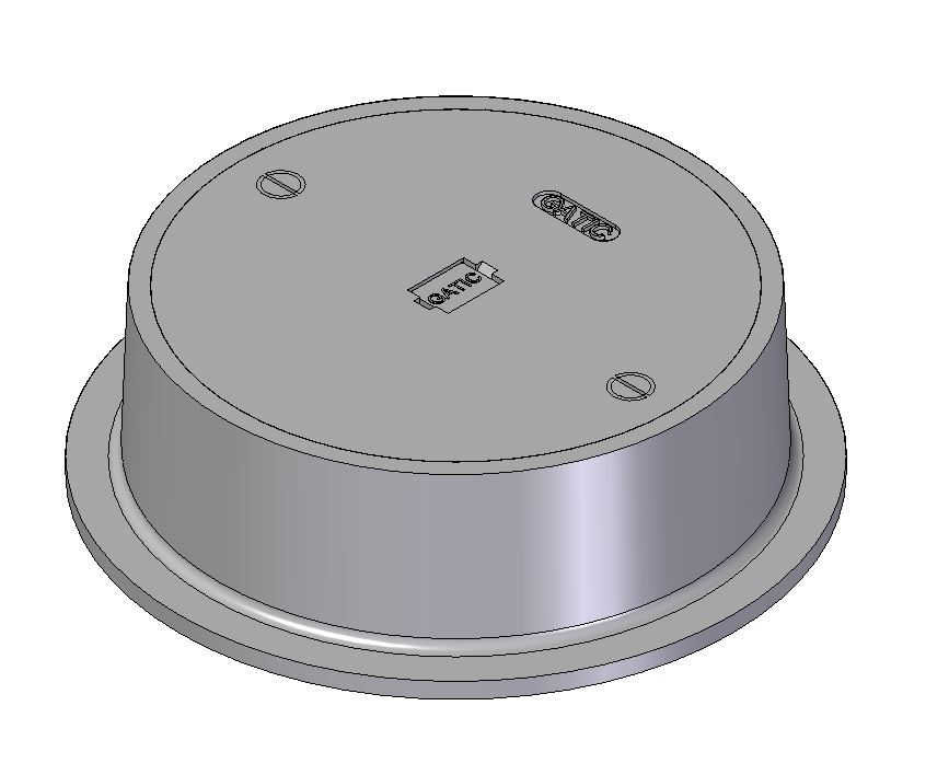 229mm Clear Opening, Ductile Iron, Solid Top Cover and Frame Assembly, Class D, Boltdown