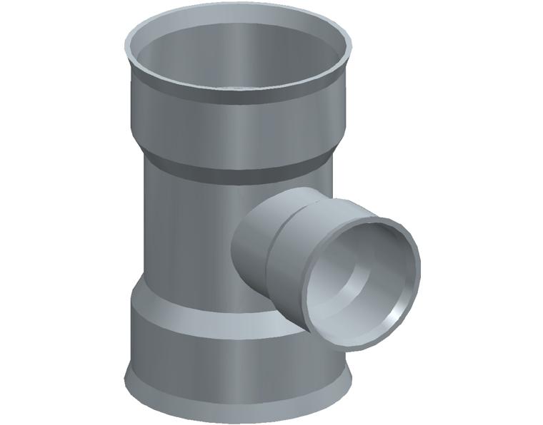 DN375 x dn225 BlackMax® Reducing Tee FFF RRJ (PVC Fab)