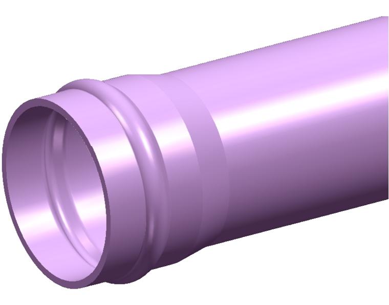 DN375 x 6m PN16 Purple Rhino Series 2 PVC-M Pipe Rieber RRJ