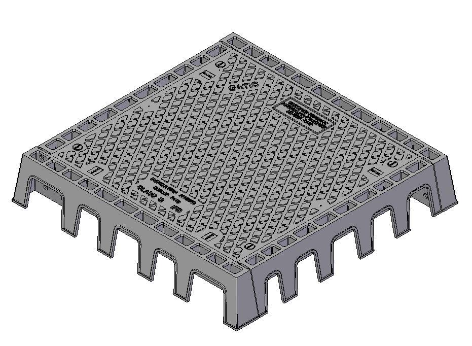 610mm W x 610mm L Clear Opening, Ductile Iron, Solid Top Cover and Frame Assembly, Class G