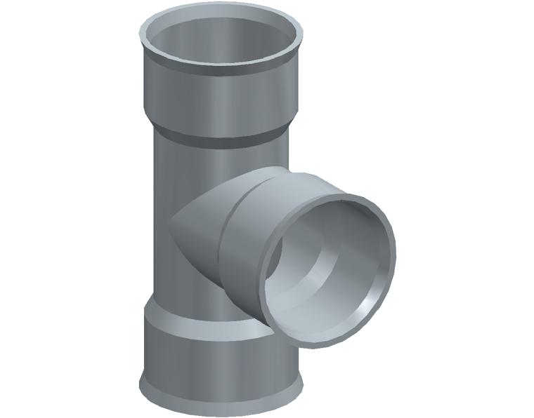 DN225 BlackMax® Drainage Pipe Equal Tee FFF RRJ (PVC Fab)