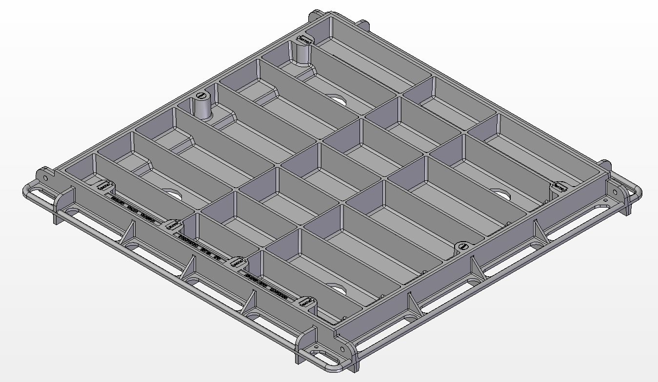 914mm W x 914mm L Clear Opening, Ductile Iron, Concrete Infill Cover and Frame Assembly, Class D