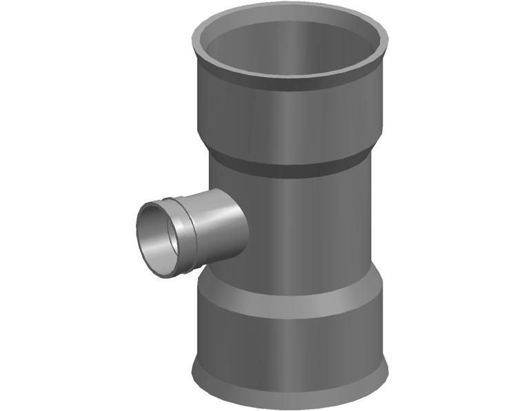 BlackMax® PVC Reducing Tee DN225 x DN100 FFF Max RRJ x DWV SWJ Black/White