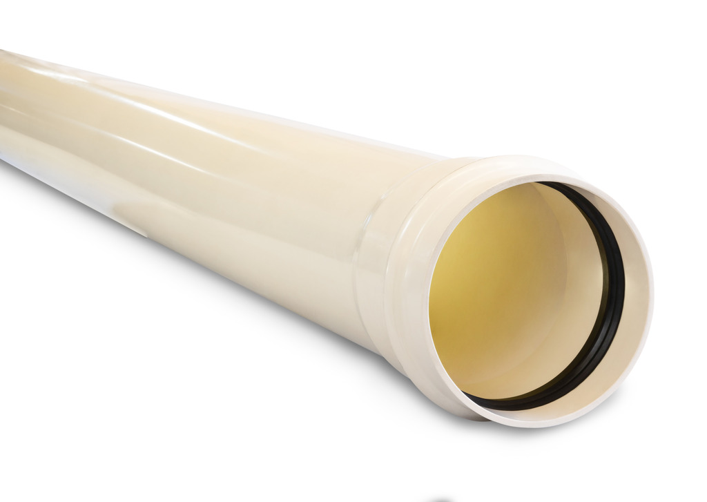 DN300 x 6m PN16 Cream Rhino Series 2 PVC-M Pipe Rieber RRJ