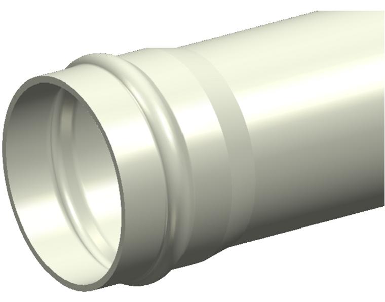 DN375 x 6m PN12.5 Cream Rhino Series 2 PVC-M Pipe Rieber RRJ