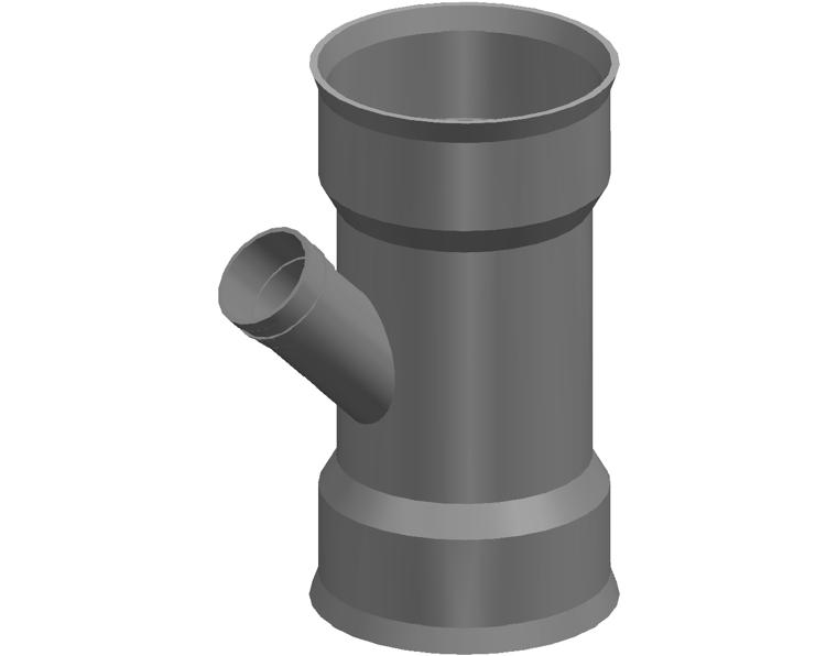 DN375 x dn150 x 45° BlackMax® Reducing Junction FFF x DWV SWJ Branch (PVC Fab)