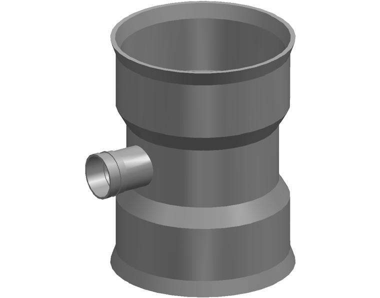 BlackMax® PVC Reducing Tee DN375 x DN100 FFF Max RRJ x DWV SWJ Black/White