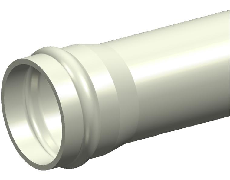 DN300 x 6m PN20 Cream Rhino Series 2 PVC-M Pipe Rieber RRJ