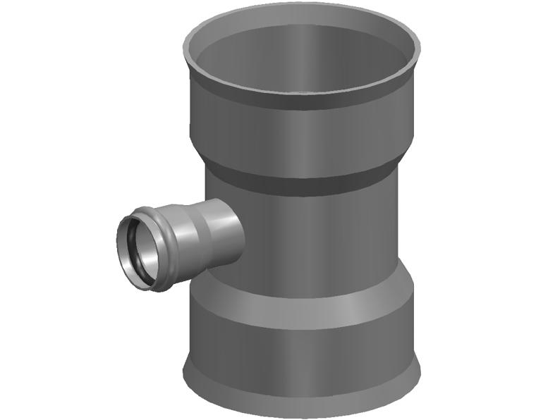 BlackMax® PVC Reducing Tee DN300 x DN100 FFF Max RRJ x DWV RRJ Black/White