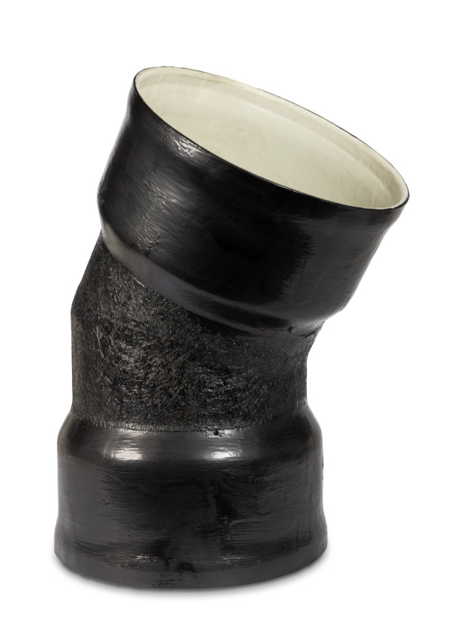 DN225 x 30° BlackMax® Drainage Pipe Bend FF RRJ (PVC Fab)