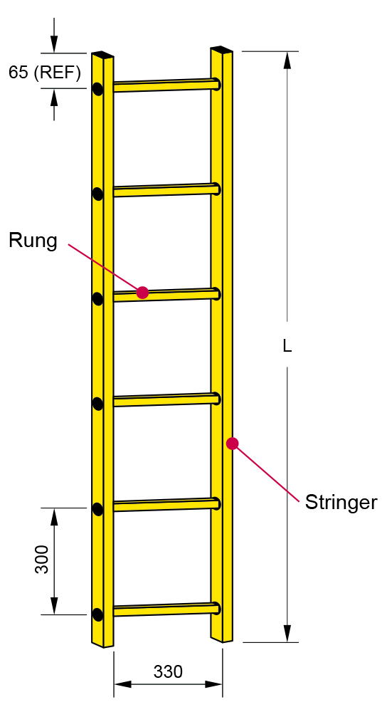 EZIpit®1000 Ladder 4030mm - 14 rungs (For 3600mm to 3800mm Riser )